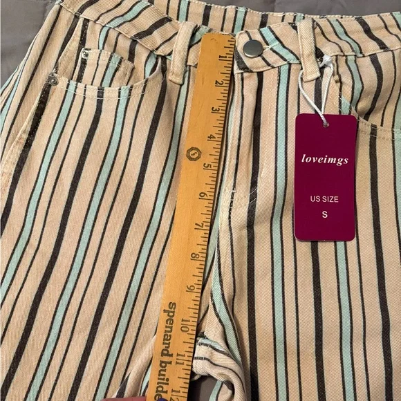 Loveimgs Women's Boyfriend Baggy Barrel Stripe Jeans Size Small (US 4-6) NWT - Picture 15 of 17